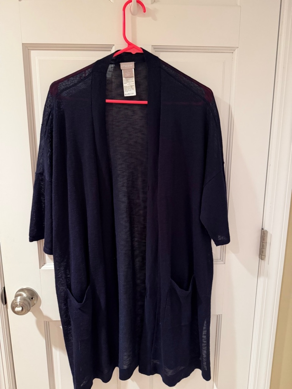 Chicos lightweight, duster cardigan, size one